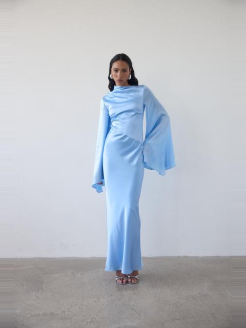 ONDAS MAXI DRESS IN SKY SILK SATIN