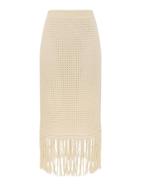 INDRA FRINGE MIDI SKIRT