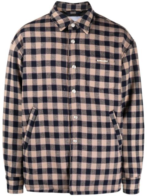 checkerboard-print logo-plaque shirt jacket
