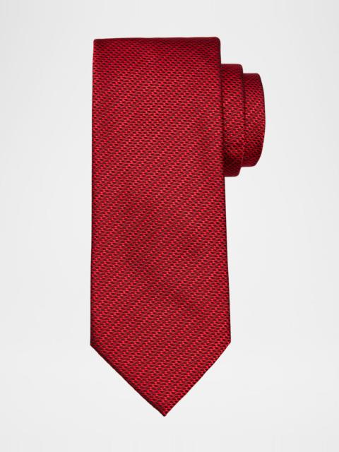 Men's Micro-Textured Jacquard Silk Tie