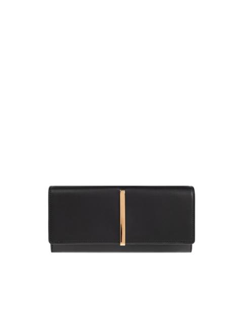 engraved-logo leather wallet