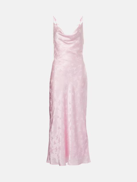 Bridal silk satin midi dress