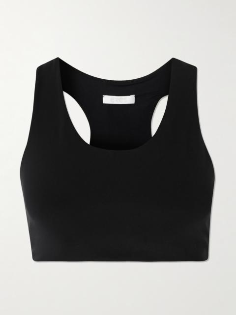 Marie-josé Cutout Embroidered Stretch-jersey Sports Bra
