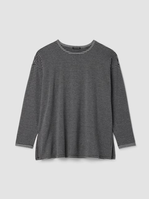 Striped Cozy Brushed Terry Long Box-Top