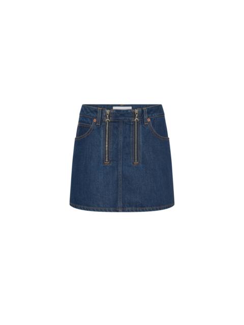 Midnight blue zipped mini skirt