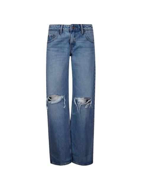 five pockets distressed jeans