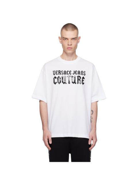White Gothic Logo Relaxed-Fit T-shirt
