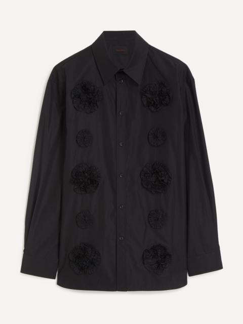 Black Frill Flower Easy Shirt
