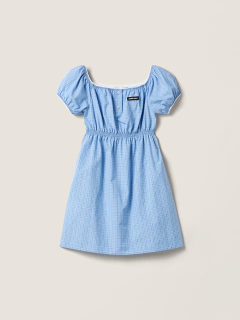 Checked poplin mini-dress
