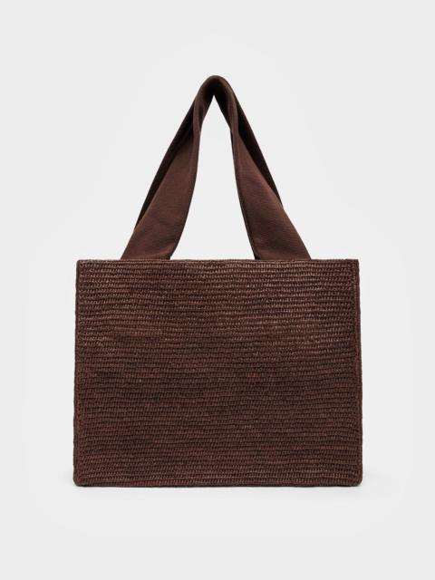 Loretta dark brown raffia bag