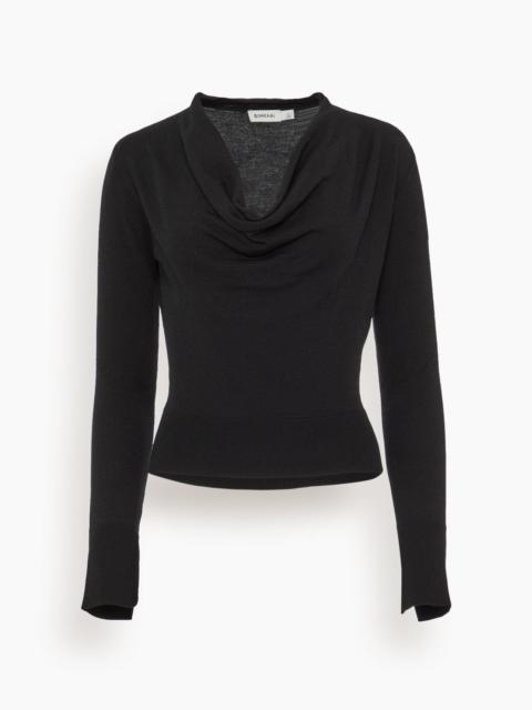 Natia Cowl Neck Top in Black