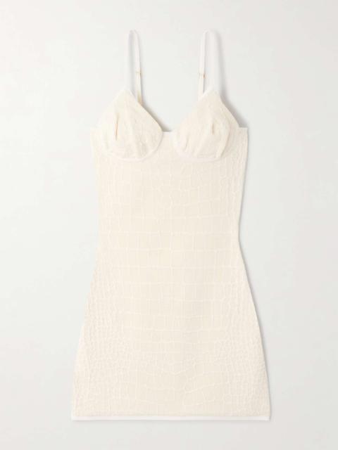 Scala jacquard-knit mini dress White