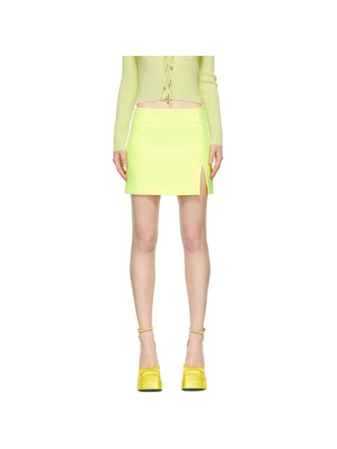 Yellow Polyester Mini Skirt