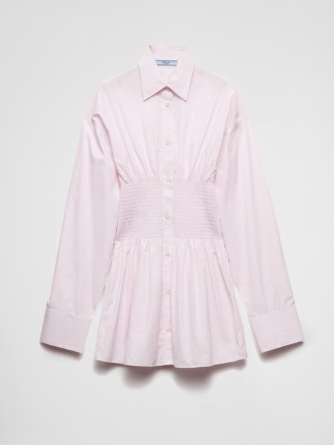 Poplin shirt with smocking