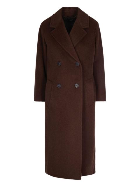 buttoned double-breasted coat