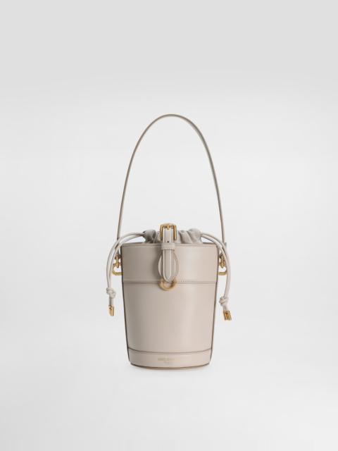 Capri bucket bag in calfskin and canvas
