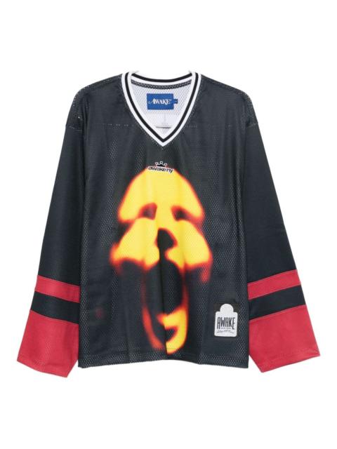 face-print long-sleeve T-shirt