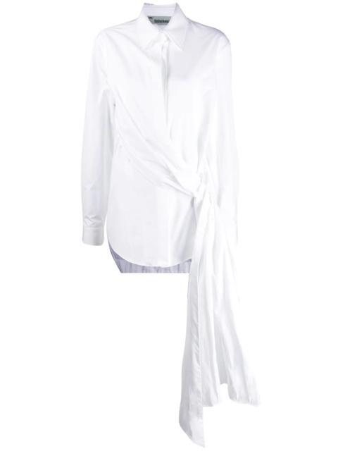 draped tie shirt