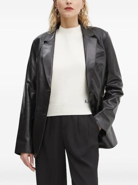 leather fitted blazer