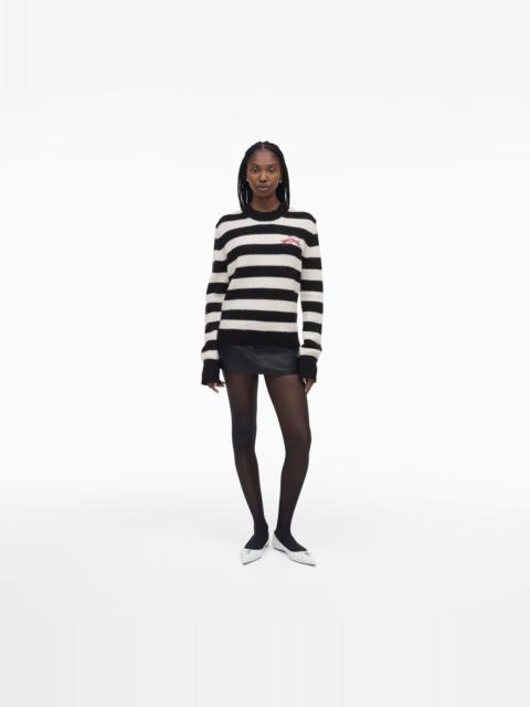 THE STRIPED BRUSHED LOGO SWEATER