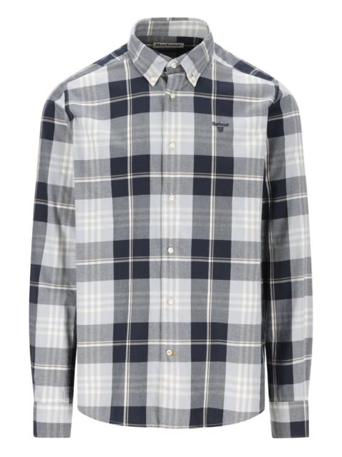 checked embroidered shirt