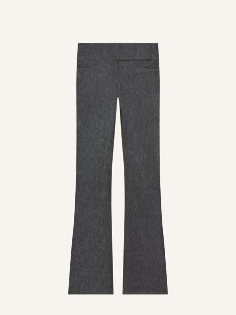 BELTED DENIM BOOTCUT PANTS