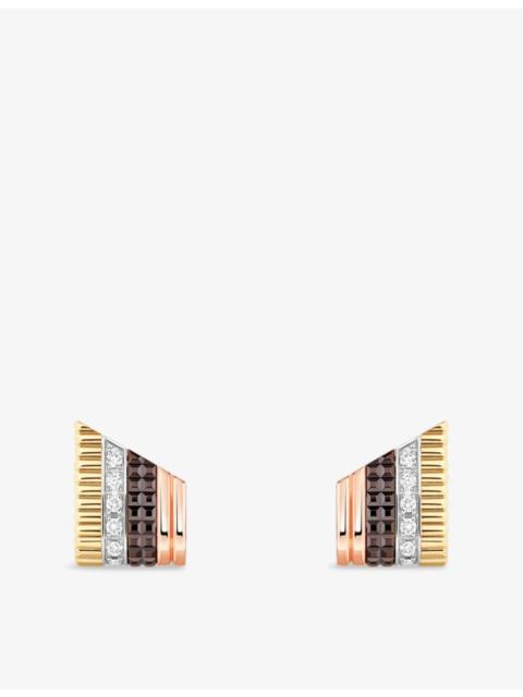 Quatre Classique 18ct Yellow-Gold, White-Gold, Pink-Gold, PVD and 0.26ct Diamond Stud Earrings