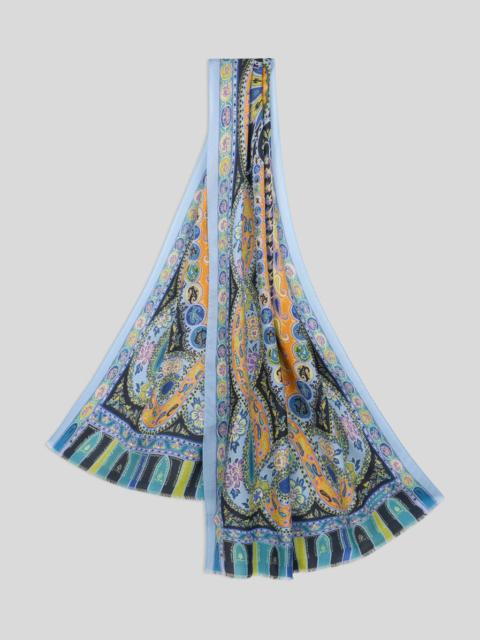 PAISLEY WOOL AND SILK SCARF