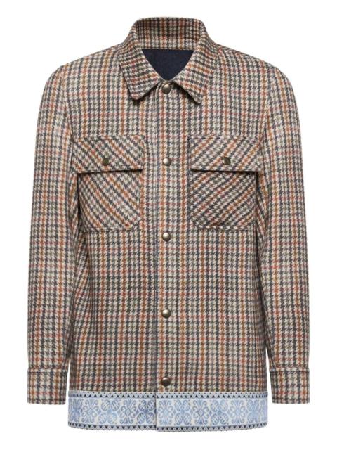 houndstooth-trimmed jacket