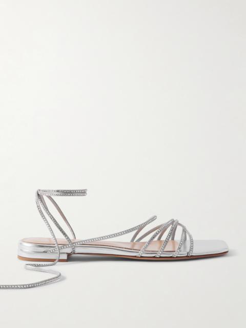 Crystal-embellished Metallic Leather Sandals