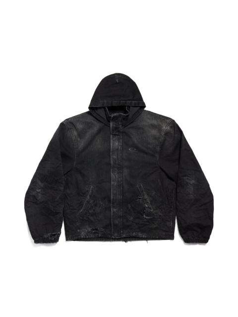 Men's Hooded Workwear Jacket in Black