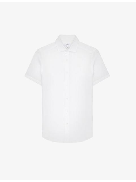 Holiday slim-fit linen shirt