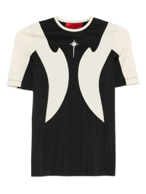 star-print panel t-shirt