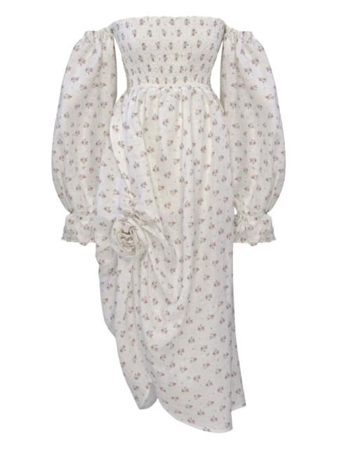 off-shoulder midi dress