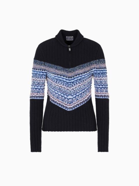 GIORGIO ARMANI NEVE JUMPER IN A VIRGIN WOOL AND MOHAIR JACQUARD