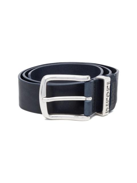 logo-loop leather buckle belt
