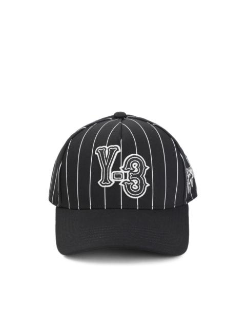 striped logo-detail baseball cap