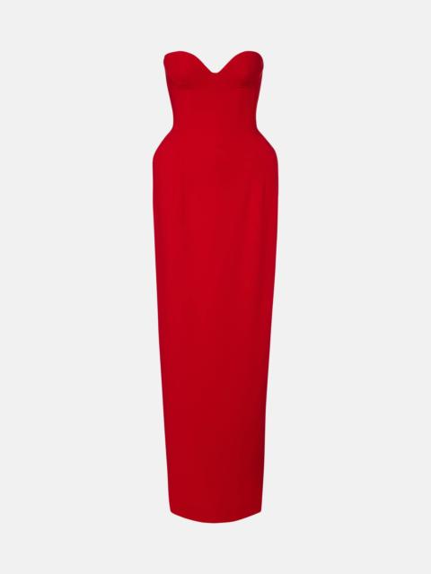 Wool-blend bustier gown