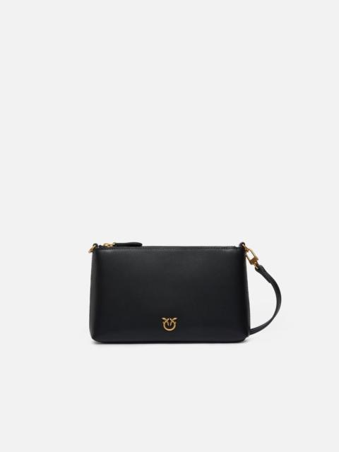 FLAT LEATHER CLUTCH WITH LOVE BIRDS LOGO