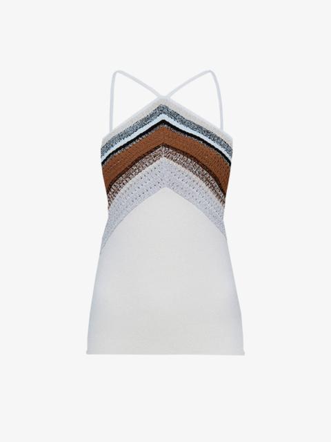 Bella Tank in Crochet Stripe Knit