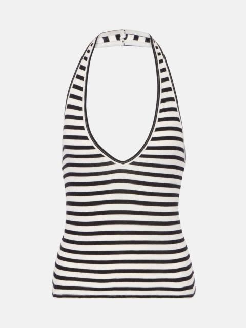 Britt halterneck cotton jersey top