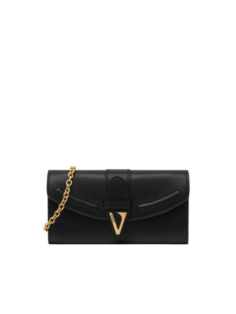 V-logo chain clutch bag