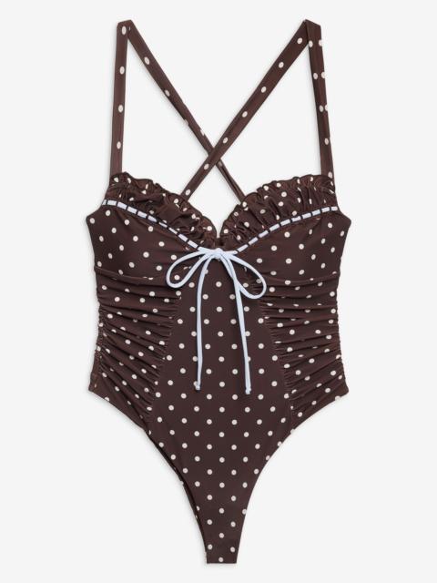 Chocolate Dot One Piece Swimsuit