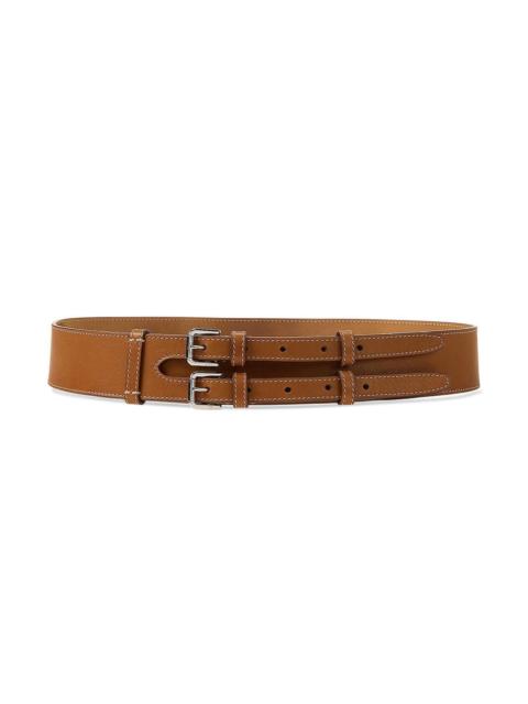 Double-Buckle Skinny Waist Belt