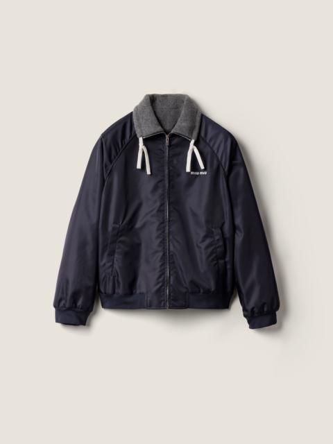 Technical gazar and fleece bomber jacket