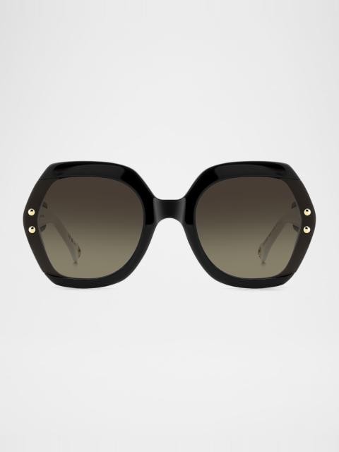 Logo-Print Round Acetate Sunglasses
