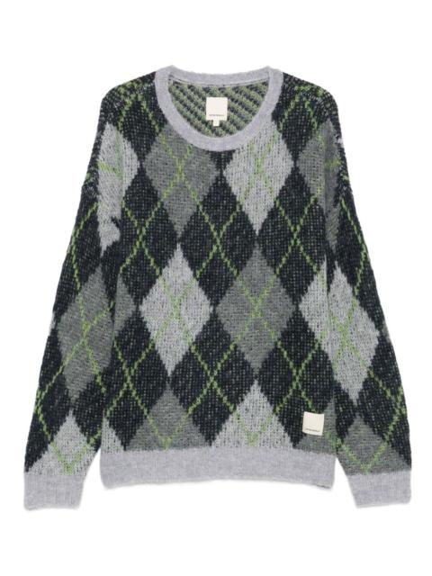 argyle-check jumper