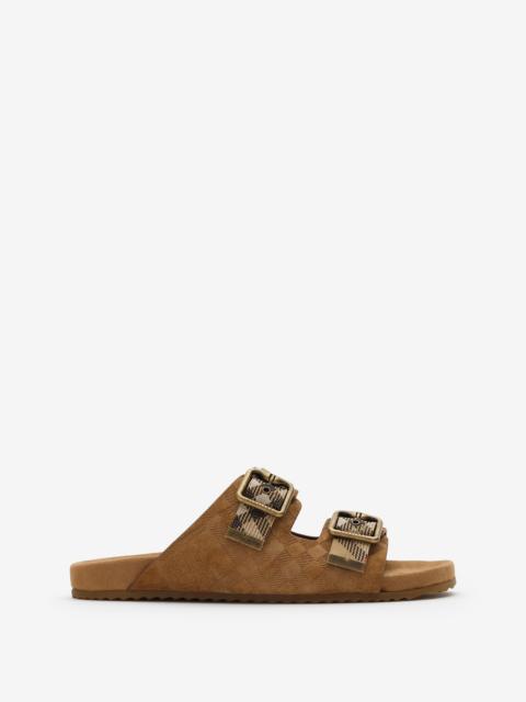 Check Suede Urchin Sandals
