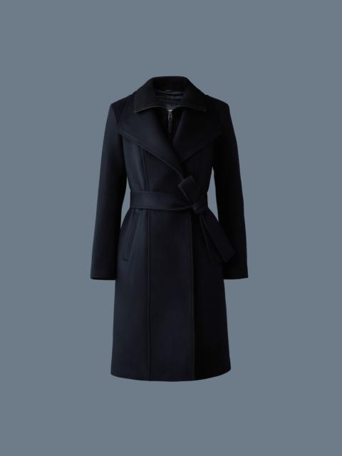 NORITA 2-in-1 double face wool coat with sash