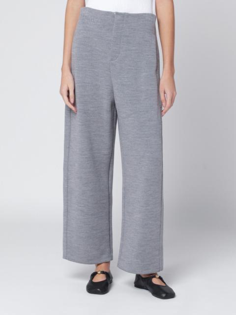 Grey wool-cotton blend trousers